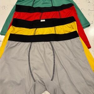 4-Pack Men's Performance Boxer Briefs - Gray, Yellow, Red, Green